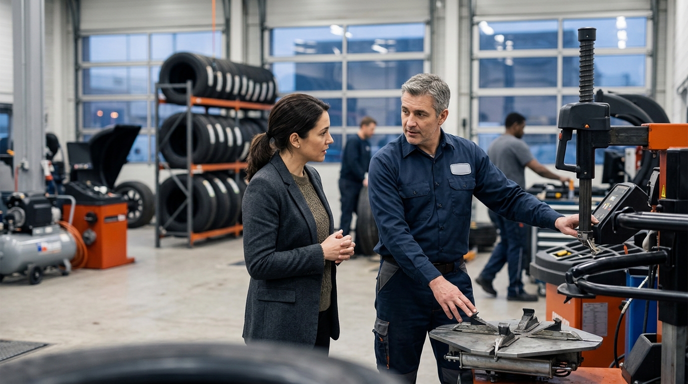 Illustration: Equipment Leasing vs Buying for Tire Shops: A 2026 Guide